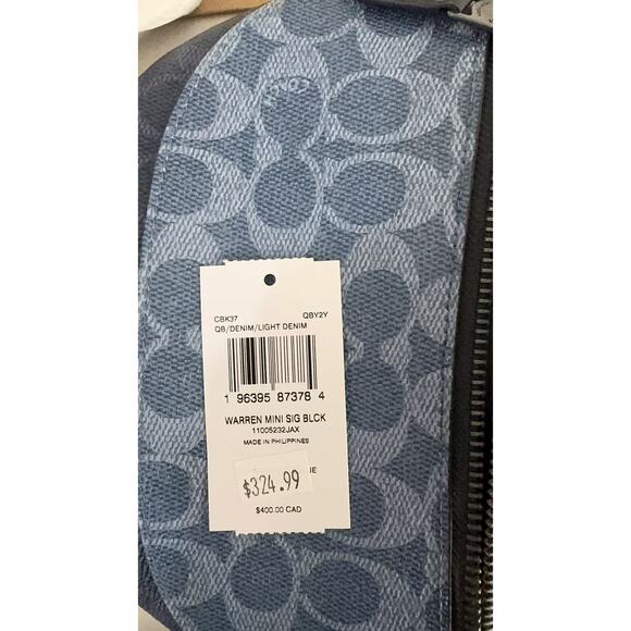 Coach CBK37 Warren Mini Belt Bag In Blocked Signature Canvas - Picture 7 of 7